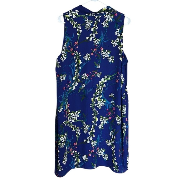 Worthington 75590 Women's Sz 16 Blue Floral Print Lined Sleeveless Sheath Dress - Picture 2 of 9